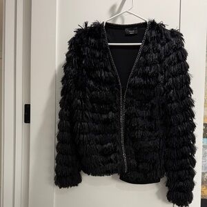 Vici Black Textured Teddy Jacket